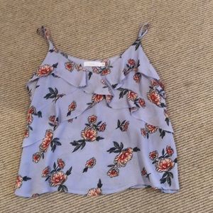 Light blue/lavender flower tank top